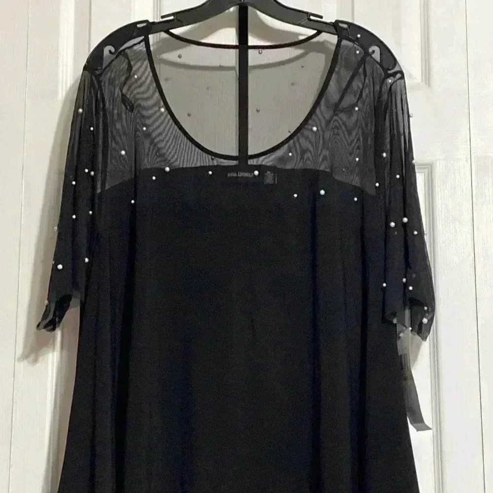 Nina Leonard black beaded dress - Picture 3 of 11